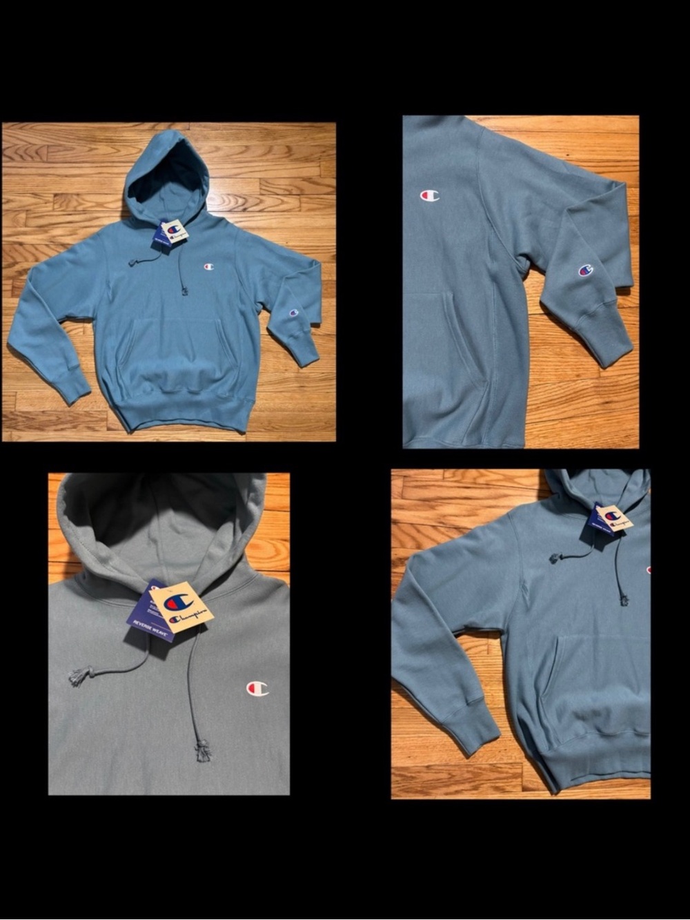 Vintage Champion Reverse Weave Hoodie slate blue Men’s size Small NEW!